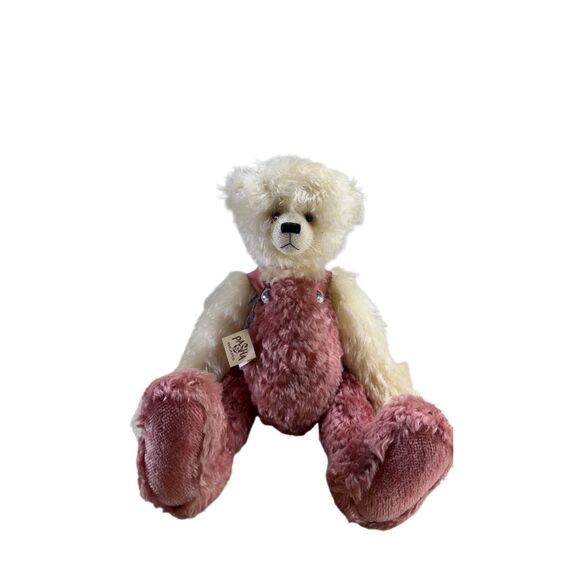 Pasha Bears Sharon Lederer Blush Mohair Artist Bear 2000 Signed Glass Eyes Tags - Picture 1 of 7